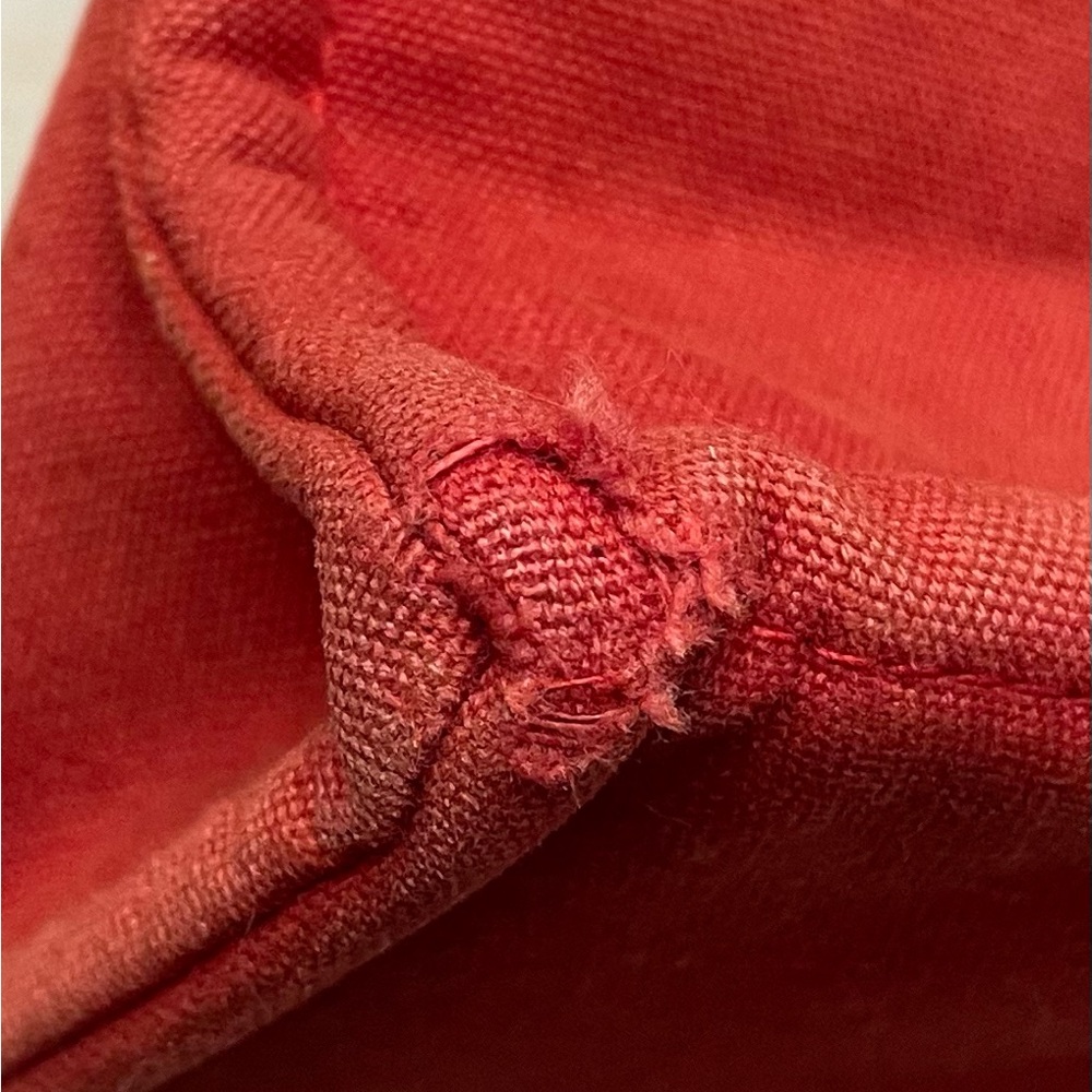 Hermes Authentic Vintage Red Canvas Tote Bag - Picture 13 of 16